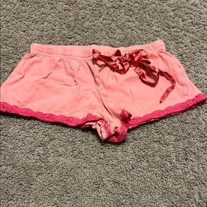 Pink Satin Bow Shorts